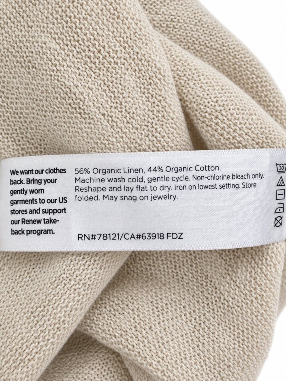 Eileen Fisher Organic Linen Cotton Open Front Cardigan Fall Sweater (Size S) - Picture 5 of 7